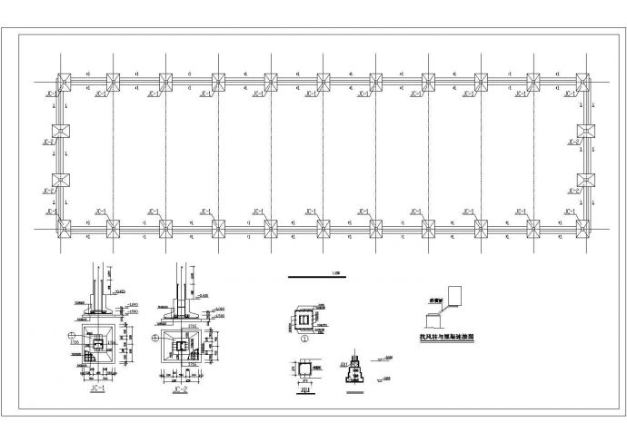 某排架结构厂房CAD示意图_图1