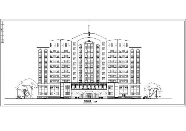 某地10层框架结构酒店建筑设计方案图（带地下室）-图二