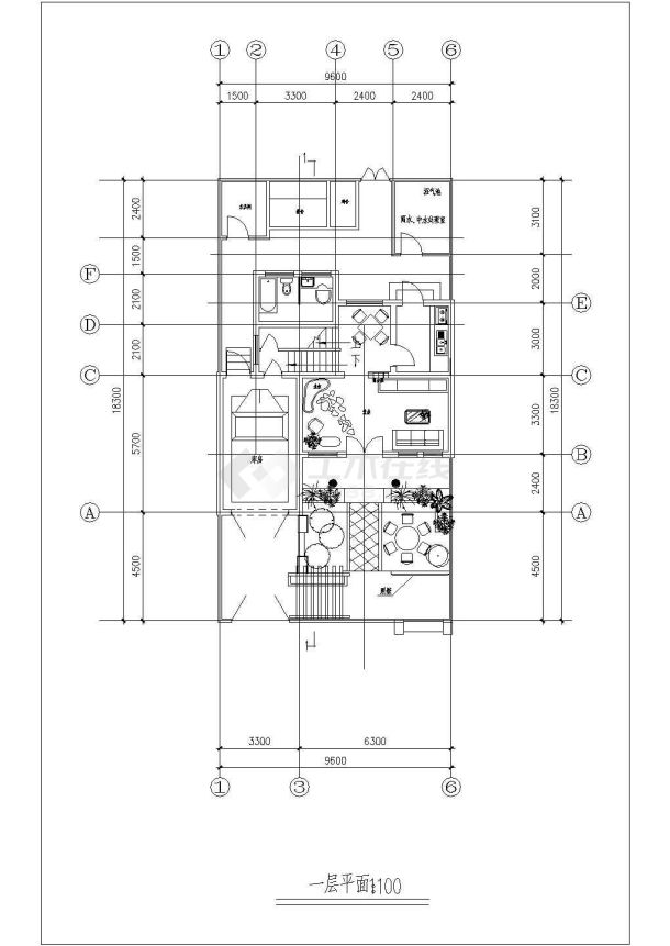 某新农村住宅建筑设计方案CAD图-图二
