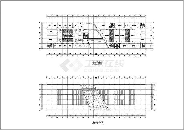 【北京】十层框架结构图书馆建筑设计方案图-图二