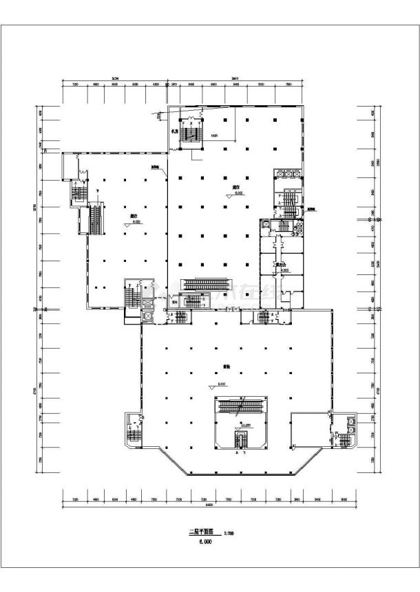 某高层商场建筑设计平面施工图-图二