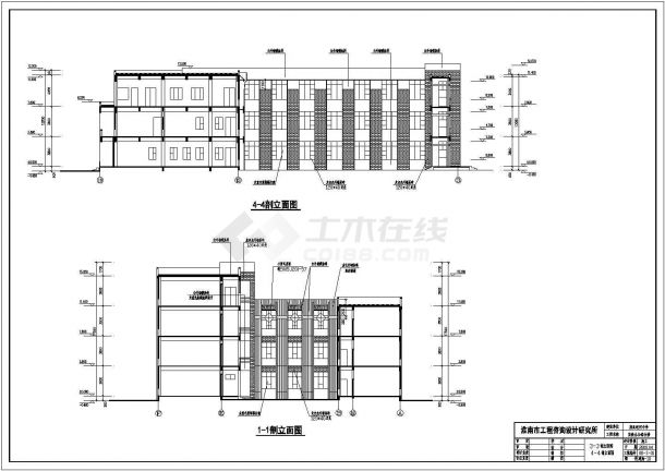 寿县4层框架结构实验办公综合楼结建筑构施工图-图二