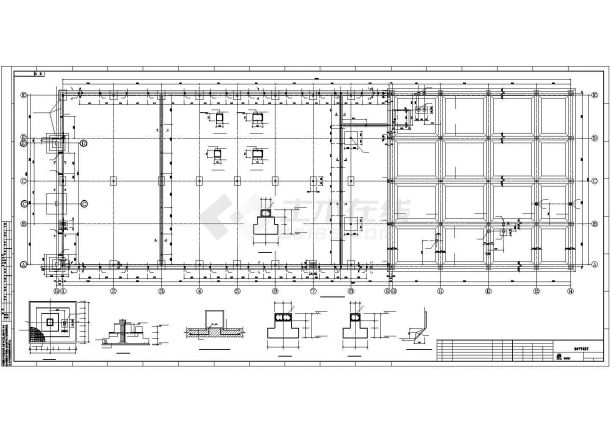 某钢框架和钢门架厂房结构设计图-图一