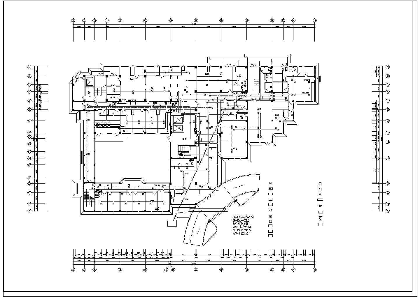 江南某医院病房消防电气CAD细节图