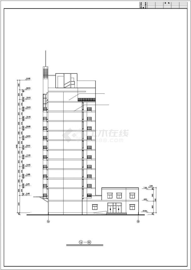某小高层住宅楼建筑图（共11张）-图二