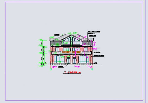 某农村三层砖混结构双拼别墅建筑设计施工图-图二