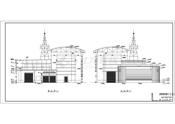 某岸边取水泵站建筑设计图（共11张）-图一