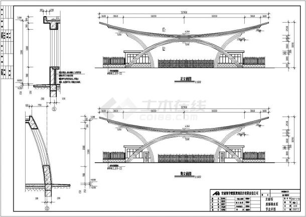 某工业厂区钢结构大门建筑设计方案图纸-图一
