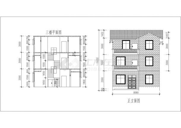 某地三层砖混结构农村别墅建筑设计施工方案-图二