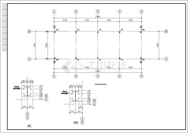 钢结构活动板房建筑结构施工图-图一