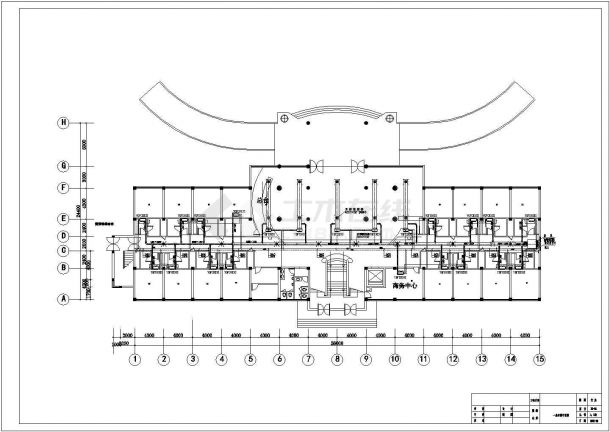 南京市金鹏大厦的中央空调施工设计图-图一