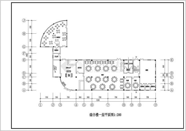 经典度假村办公楼建筑设计CAD参考图-图二