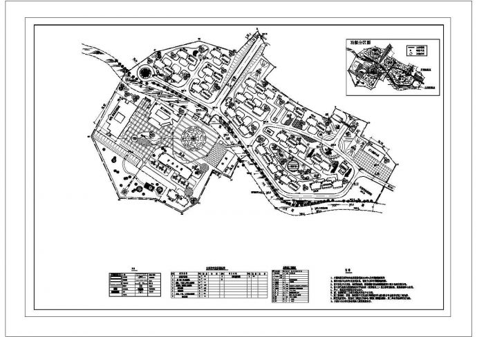 某市生活办公区cad总平面规划设计图_图1