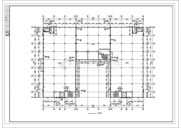 某四层厂房建筑详细cad施工设计图-图二