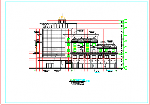 滨江新区新桥村小区会所建筑设计CAD施工图-图一