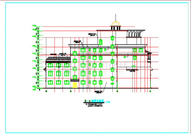 滨江新区新桥村小区会所建筑设计CAD施工图-图二