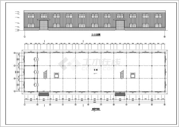 [湖北]钢结构厂房结构设计图（二层18米跨带夹层）-图一