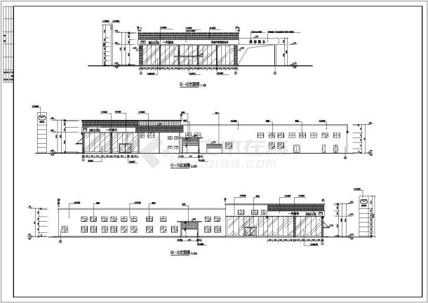 衡阳市两层框架结构汽车4S店建筑设计扩初图-图一