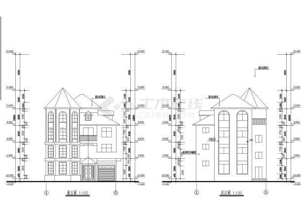 比较受欢迎的复式别墅建筑施工图纸（含建筑设计说明）-图二
