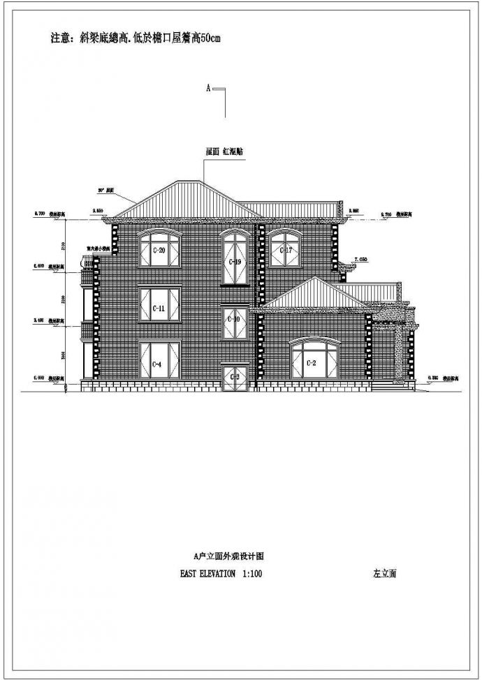 某地区3层框剪结构别墅建筑方案图_图1