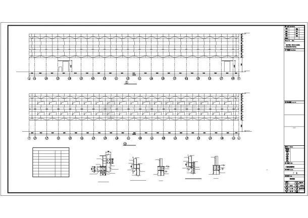 [天津]老厂房贴边新建单层钢结构厂房结构施工图（含建筑图）-图二