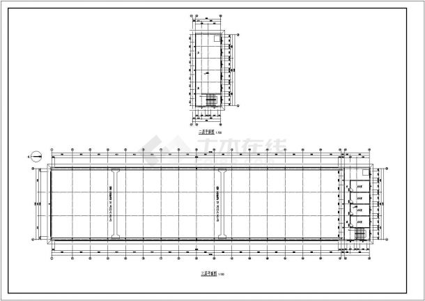 24米跨三层门式刚架结构厂房结构施工图（含建筑图）-图二