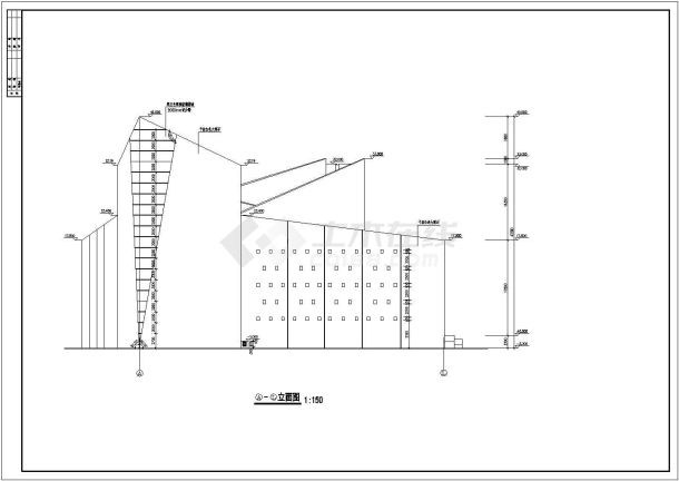 某市单层带地下室基督教总堂建筑设计方案图-图一