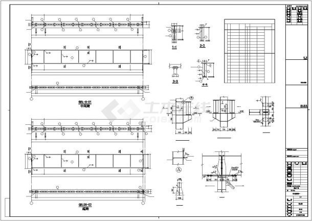 [浙江]单层门式刚架与框架结构工业厂房结构施工图-图一