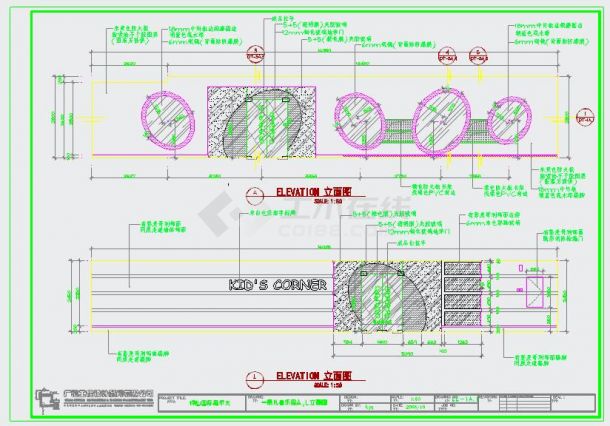 儿童乐园装修设计cad施工图-图一