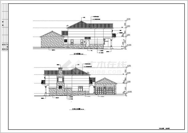某地二层异形柱框架结构别墅建筑施工图-图二