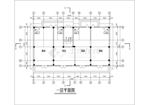 某三层现代风格别墅建筑设计CAD图-图二