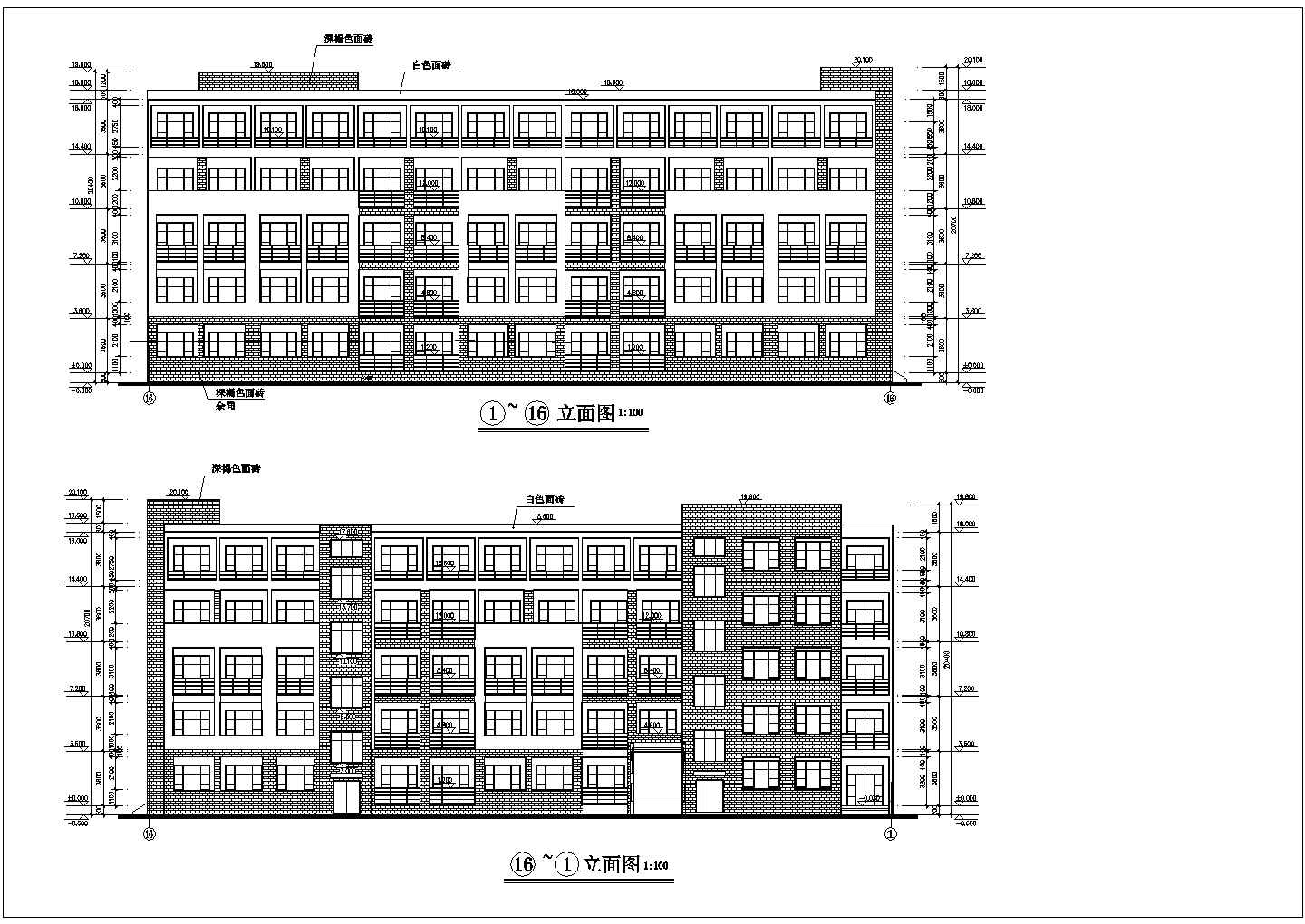 某大学五层框架结构宿舍楼建筑设计施工图