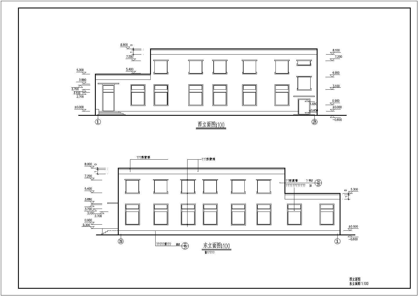 某制药厂两层框架结构制剂楼建筑设计施工图