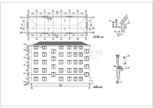 某公司四层框架结构综合办公楼建筑设计方案图-图二