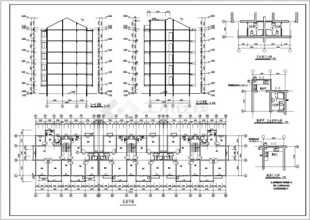 镇江某地六层砖混结构住宅楼建筑设计施工图-图二