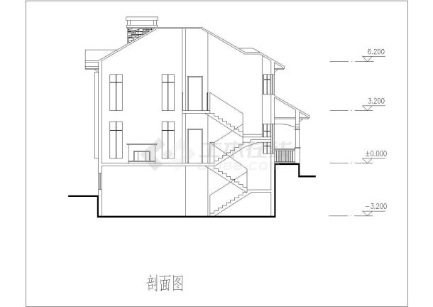 某二层私家小别墅建施图附效果图-图一