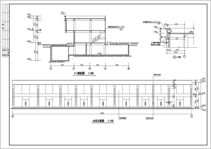 某A3铺面建筑设计平立面图（共6张）_图1