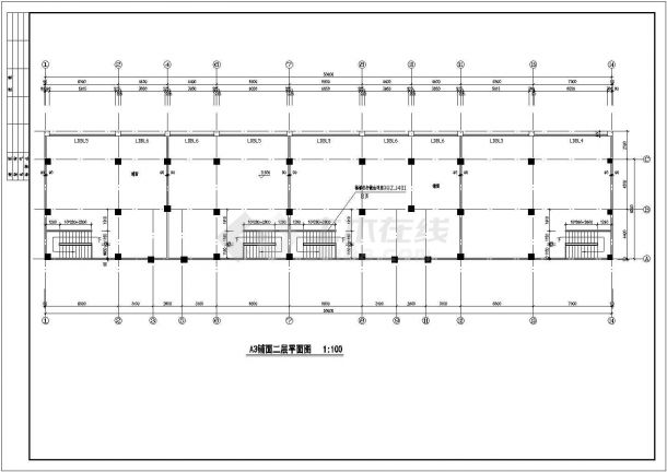 某A3铺面建筑设计平立面图（共6张）-图二