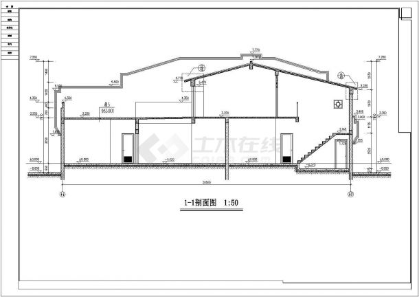 某地院落建筑设计平立剖面图（共10张）-图二