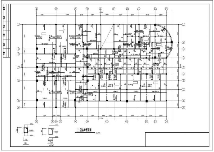 江西三层框架结构幼儿园建筑施工图_图1