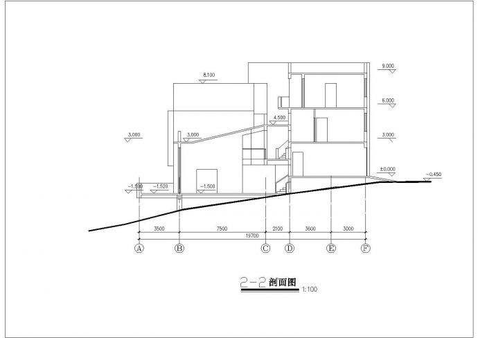 青岛市某地度假区别墅建筑方案CAD布置图_图1
