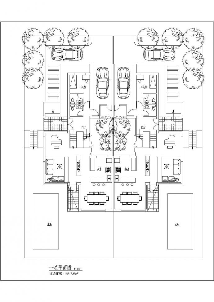 某地小型别墅建筑设计方案图_图1