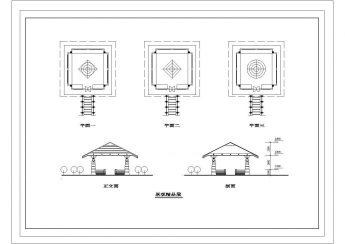 三角型住宅楼户型CAD平面图纸_图1