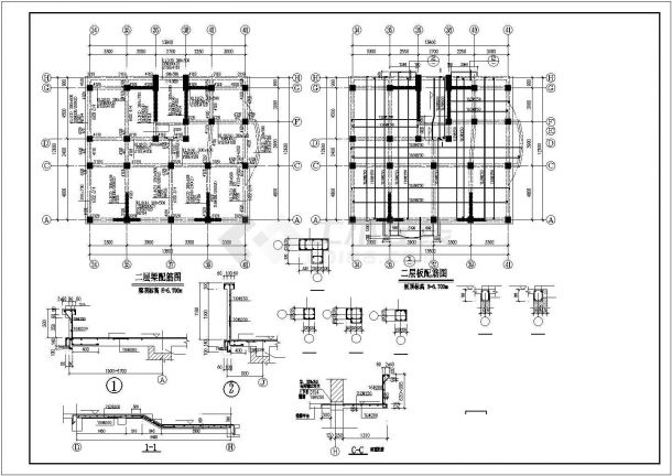 某底框结构住宅楼结构CAD布置图-图一