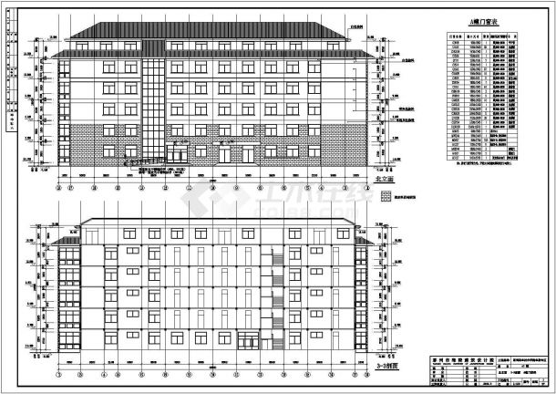 某地6层框架结构宿舍楼建筑设计扩初图-图一
