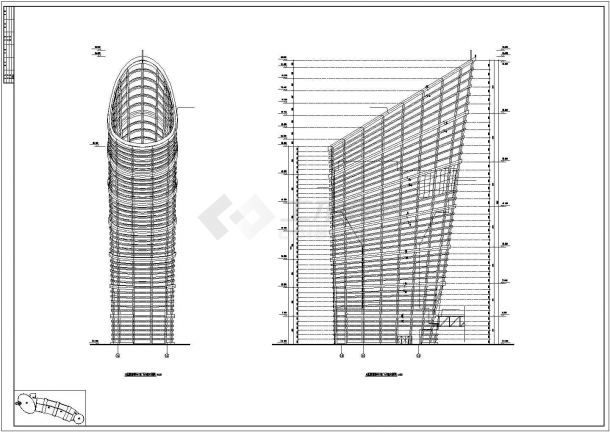 高层钢塔框剪会展中心结构设计图-图二