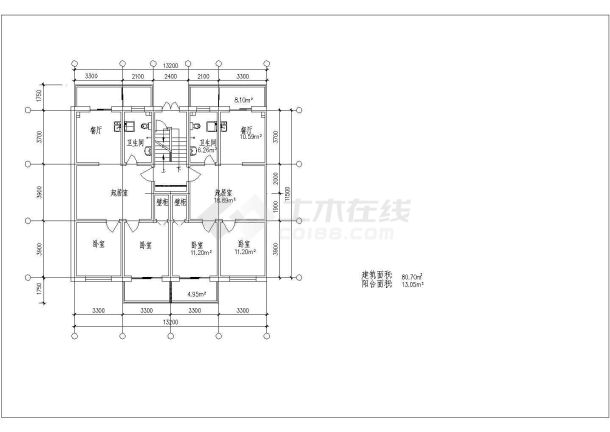 某地区一些住宅建筑户型图-图二