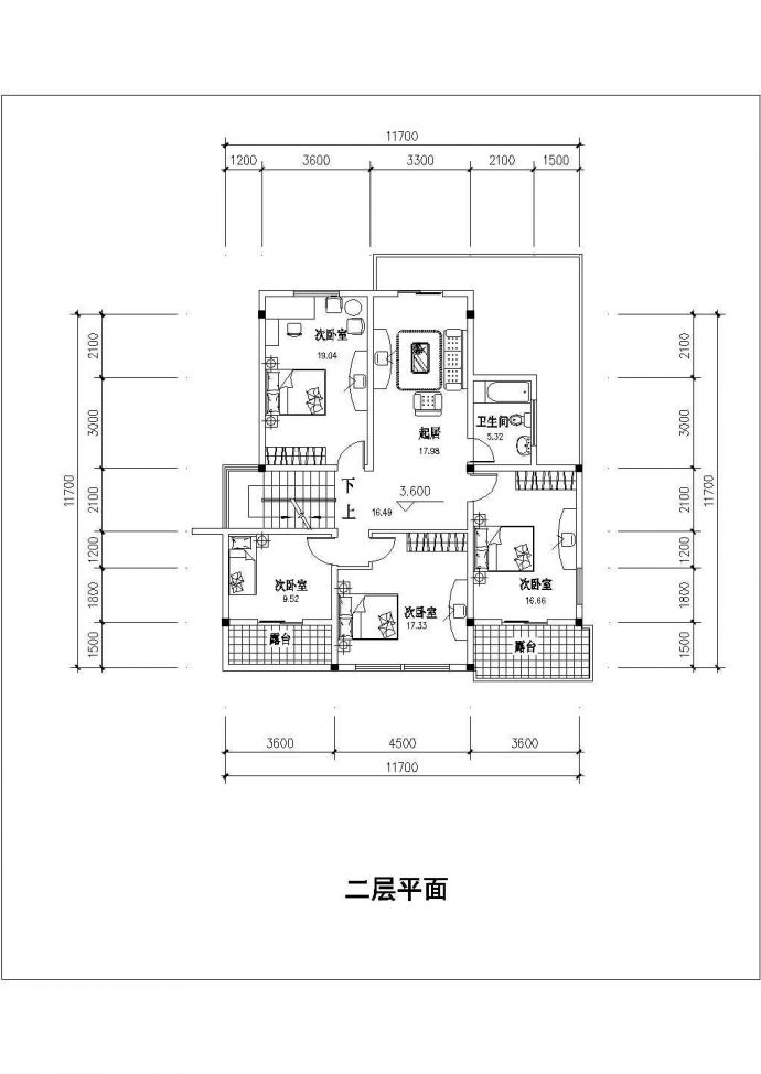 某小区三层独栋别墅建筑设计cad方案图_图1