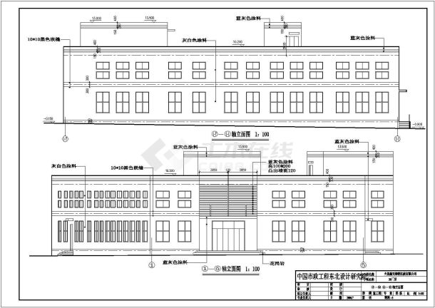 某地两层框架结构厂房各专业施工图-图一