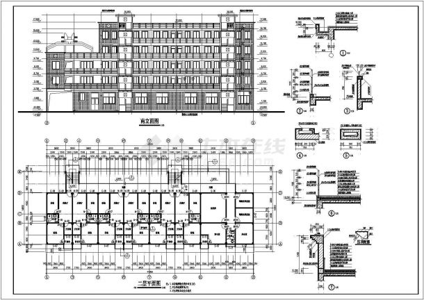 某公司五层宿舍楼框架结构建筑设计方案图-图一